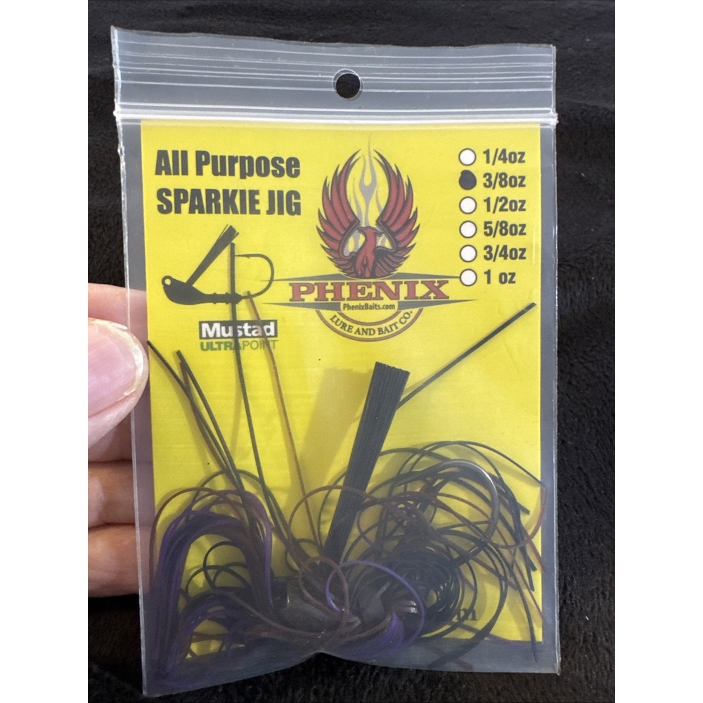 Phenix Baits All‎ Purpose Sparkle Jig Bruiser 3/8oz Weedless Skirted Freshwater